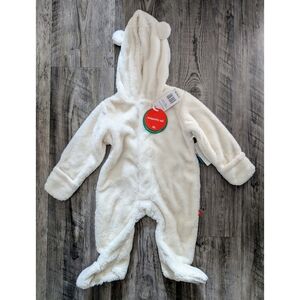 Magnetic Me White Fleece Baby One Piece